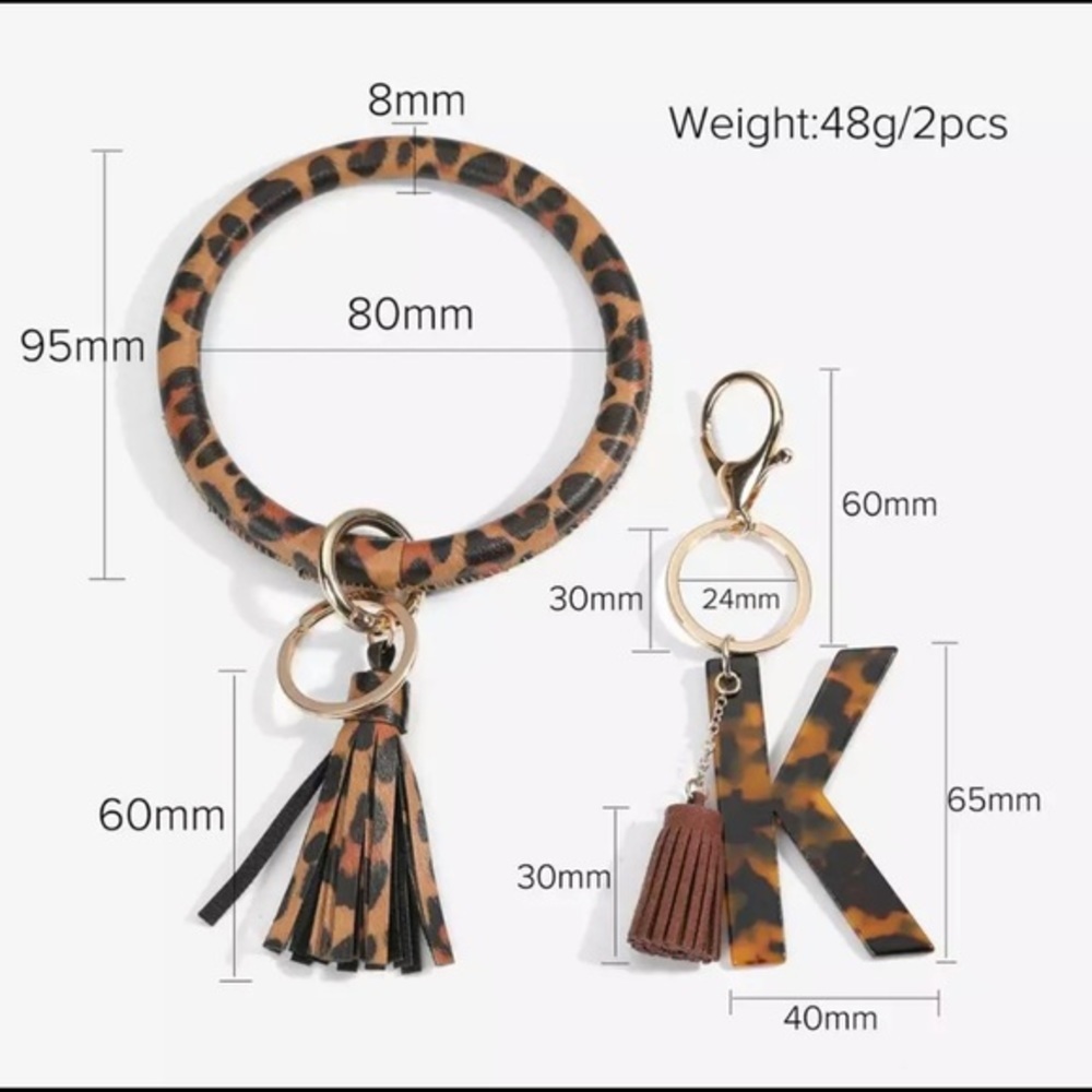New R Leopard Keychain Ring - Picture 3 of 3